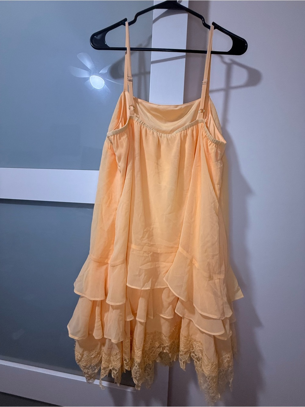 Peach Layered Ruffle Dress - Picture 2 of 4